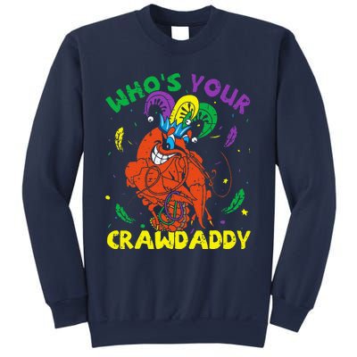 Whos Your Crawdaddy Mardi Gras Crawfish Jester Beads Funny Sweatshirt