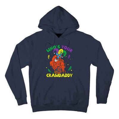 Whos Your Crawdaddy Mardi Gras Crawfish Jester Beads Funny Tall Hoodie