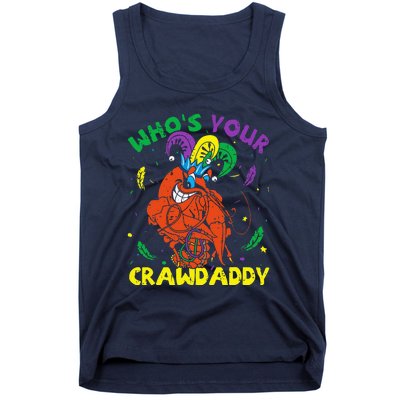 Whos Your Crawdaddy Mardi Gras Crawfish Jester Beads Funny Tank Top