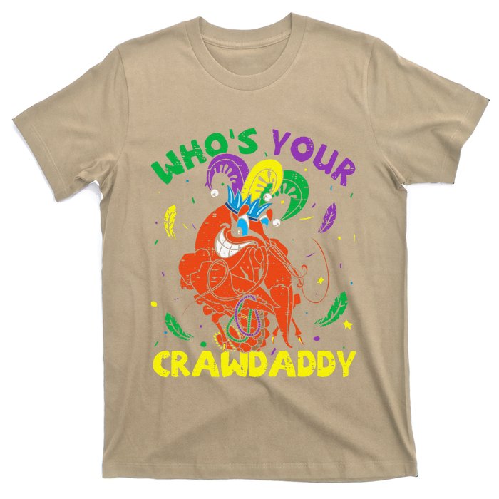 Whos Your Crawdaddy Mardi Gras Crawfish Jester Beads Funny T-Shirt