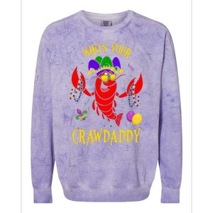 Whos Your Crawdaddy Crawfish Jester Beads Funny Mardi Gras Colorblast Crewneck Sweatshirt