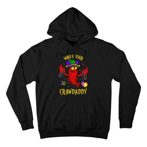 Whos Your Crawdaddy Crawfish Jester Beads Funny Mardi Gras Hoodie