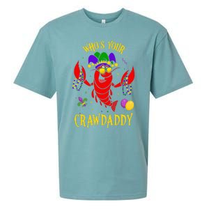 Whos Your Crawdaddy Crawfish Jester Beads Funny Mardi Gras Sueded Cloud Jersey T-Shirt