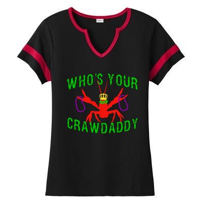 Who's Your Crawdaddy Funny Mardi Gras Crawfish Beads Meaningful Gift Ladies Halftime Notch Neck Tee