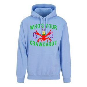 Who's Your Crawdaddy Funny Mardi Gras Crawfish Beads Meaningful Gift Unisex Surf Hoodie