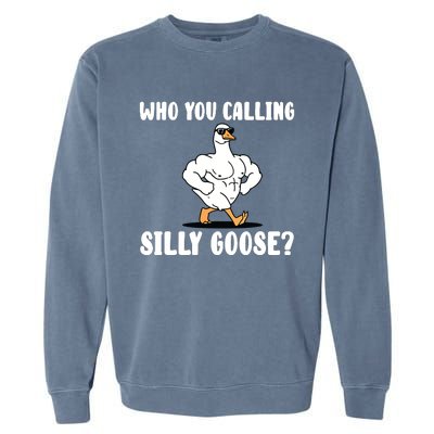 Who You Calling Silly Goose Funny Gym Meme Garment-Dyed Sweatshirt