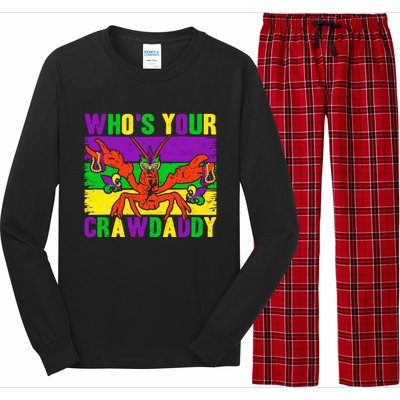 Who's Your Crawdaddy Mardi Gras Carnival Gift Long Sleeve Pajama Set