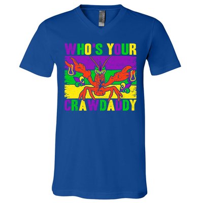 Who's Your Crawdaddy Mardi Gras Carnival Gift V-Neck T-Shirt