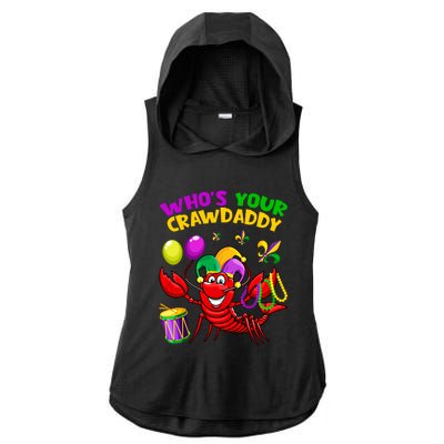 Whos Your Crawdaddy Crawfish Funny Mardi Gras Costume Gift Ladies PosiCharge Tri-Blend Wicking Draft Hoodie Tank