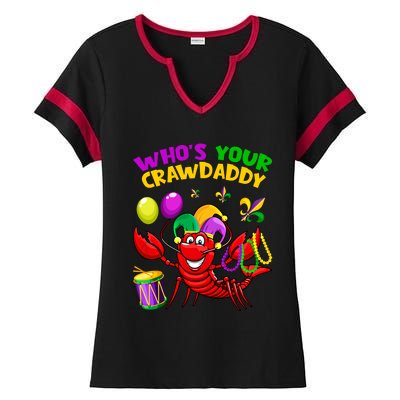 Whos Your Crawdaddy Crawfish Funny Mardi Gras Costume Gift Ladies Halftime Notch Neck Tee