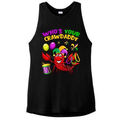 Whos Your Crawdaddy Crawfish Funny Mardi Gras Costume Gift Ladies PosiCharge Tri-Blend Wicking Tank