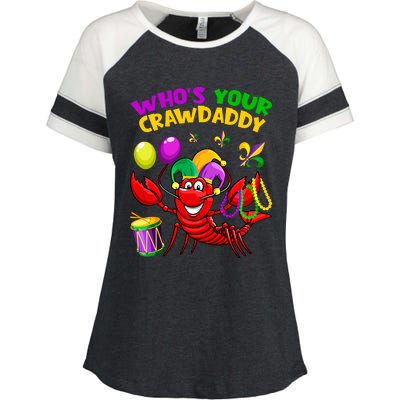 Whos Your Crawdaddy Crawfish Funny Mardi Gras Costume Gift Enza Ladies Jersey Colorblock Tee