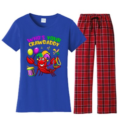 Whos Your Crawdaddy Crawfish Funny Mardi Gras Costume Gift Women's Flannel Pajama Set