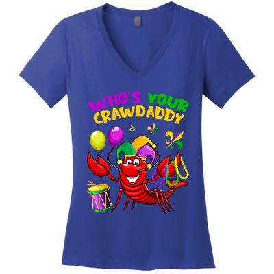 Whos Your Crawdaddy Crawfish Funny Mardi Gras Costume Gift Women's V-Neck T-Shirt