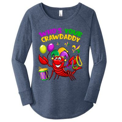 Whos Your Crawdaddy Crawfish Funny Mardi Gras Costume Gift Women's Perfect Tri Tunic Long Sleeve Shirt