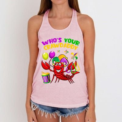 Whos Your Crawdaddy Crawfish Funny Mardi Gras Costume Gift Women's Knotted Racerback Tank