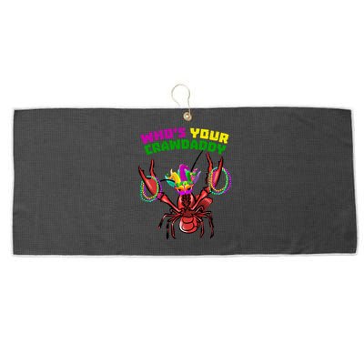 Whos Your Crawdaddy Crawfish Funny Mardi Gras Gift Large Microfiber Waffle Golf Towel