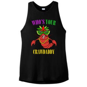 Whos Your Crawdaddy Crawfish Jester Beads Funny Mardi Gras Gift Ladies PosiCharge Tri-Blend Wicking Tank