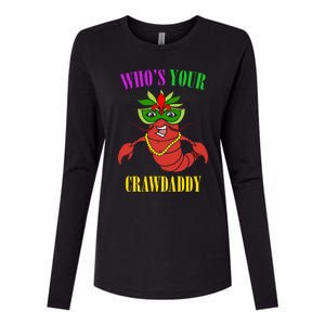 Whos Your Crawdaddy Crawfish Jester Beads Funny Mardi Gras Gift Womens Cotton Relaxed Long Sleeve T-Shirt