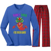 Whos Your Crawdaddy Crawfish Jester Beads Funny Mardi Gras Gift Women's Long Sleeve Flannel Pajama Set 