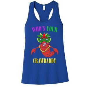 Whos Your Crawdaddy Crawfish Jester Beads Funny Mardi Gras Gift Women's Racerback Tank