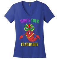 Whos Your Crawdaddy Crawfish Jester Beads Funny Mardi Gras Gift Women's V-Neck T-Shirt