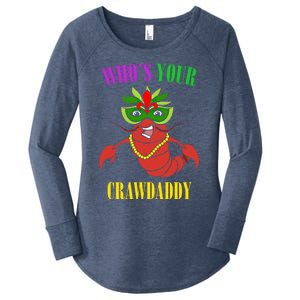 Whos Your Crawdaddy Crawfish Jester Beads Funny Mardi Gras Gift Women's Perfect Tri Tunic Long Sleeve Shirt