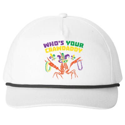 Whos Your Crawdaddy Crawfish Jester Beads Funny Mardi Gras Meaningful Gift Snapback Five-Panel Rope Hat