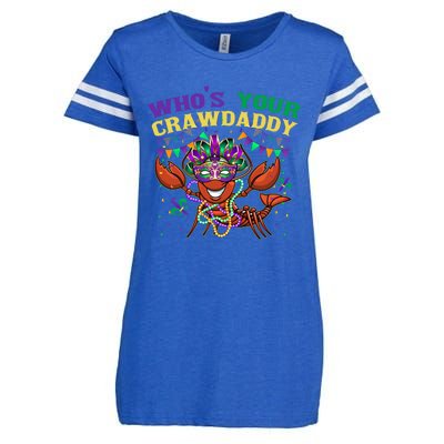 Whos Your Crawdaddy Crawfish Jester Beads Funny Mardi Gras Gift Enza Ladies Jersey Football T-Shirt