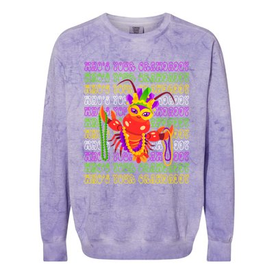 Who's Your Crawdaddy? Celebrate Mardi Gras In Style Gift Colorblast Crewneck Sweatshirt