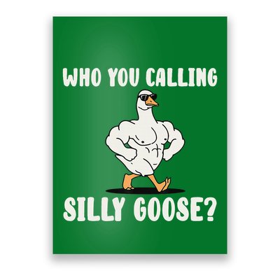 Who You Calling Silly Goose Funny Gym Meme Poster
