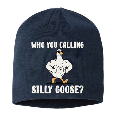 Who You Calling Silly Goose Funny Gym Meme Sustainable Beanie