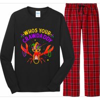 Whos Your Crawdaddy Crawfish Jester Beads Funny Mardi Gras Long Sleeve Pajama Set