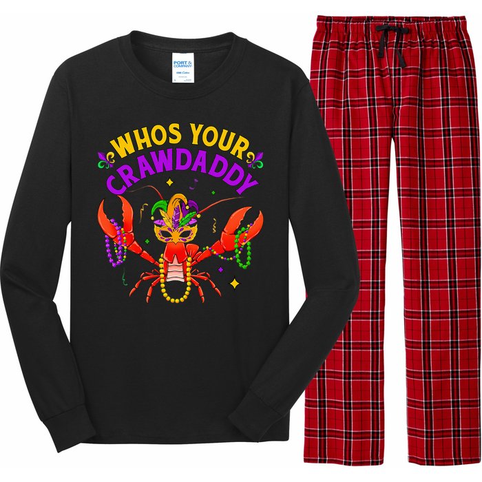 Whos Your Crawdaddy Crawfish Jester Beads Funny Mardi Gras Long Sleeve Pajama Set