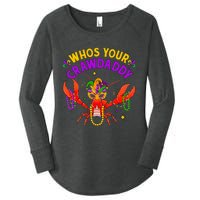 Whos Your Crawdaddy Crawfish Jester Beads Funny Mardi Gras Women's Perfect Tri Tunic Long Sleeve Shirt