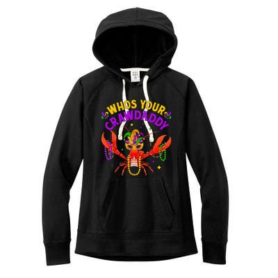 Whos Your Crawdaddy Crawfish Jester Beads Funny Mardi Gras Women's Fleece Hoodie