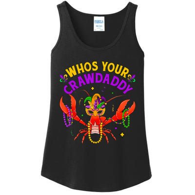 Whos Your Crawdaddy Crawfish Jester Beads Funny Mardi Gras Ladies Essential Tank