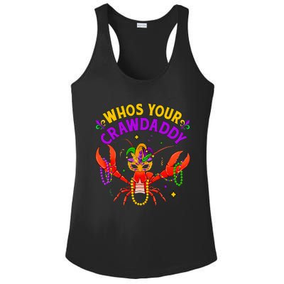 Whos Your Crawdaddy Crawfish Jester Beads Funny Mardi Gras Ladies PosiCharge Competitor Racerback Tank