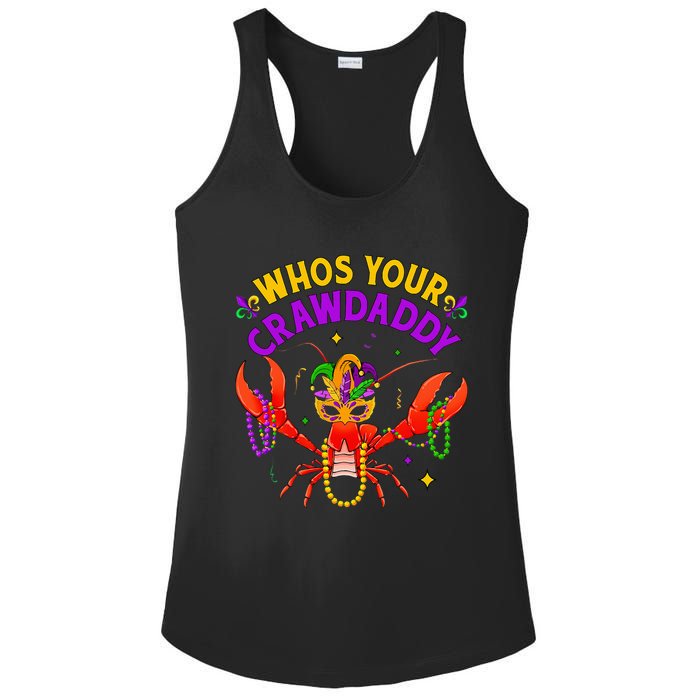 Whos Your Crawdaddy Crawfish Jester Beads Funny Mardi Gras Ladies PosiCharge Competitor Racerback Tank