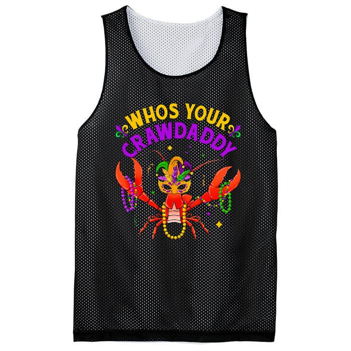 Whos Your Crawdaddy Crawfish Jester Beads Funny Mardi Gras Mesh Reversible Basketball Jersey Tank