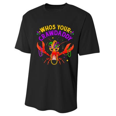 Whos Your Crawdaddy Crawfish Jester Beads Funny Mardi Gras Performance Sprint T-Shirt