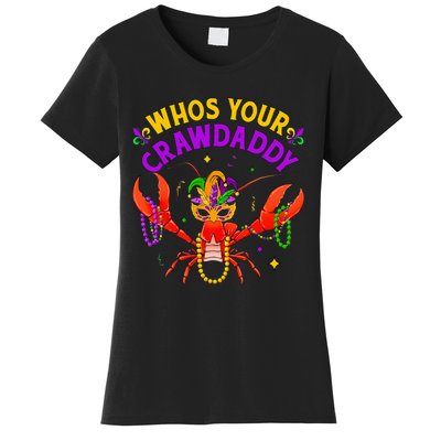 Whos Your Crawdaddy Crawfish Jester Beads Funny Mardi Gras Women's T-Shirt