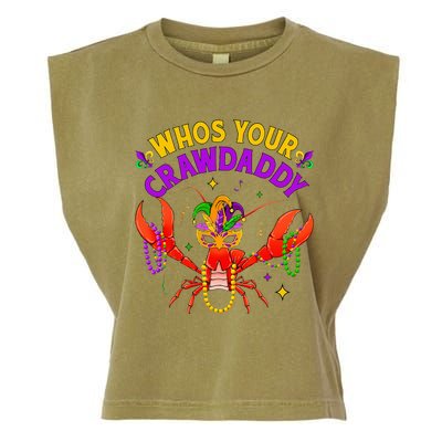 Whos Your Crawdaddy Crawfish Jester Beads Funny Mardi Gras Garment-Dyed Women's Muscle Tee