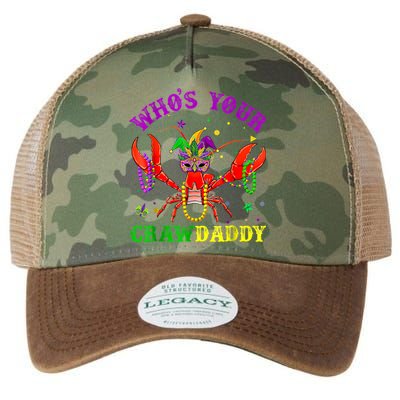 Whos Your Crawdaddy Crawfish Jester Beads Mardi Gras Funny Gift Legacy Tie Dye Trucker Hat