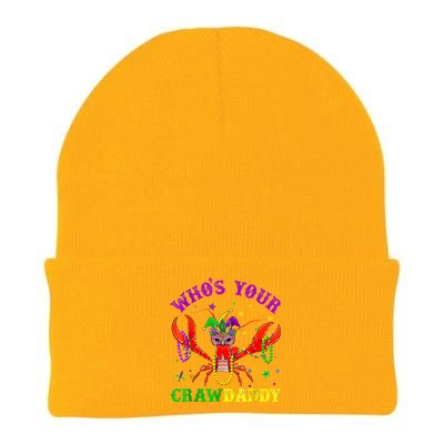 Whos Your Crawdaddy Crawfish Jester Beads Mardi Gras Funny Gift Knit Cap Winter Beanie