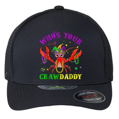 Whos Your Crawdaddy Crawfish Jester Beads Mardi Gras Funny Gift Flexfit Unipanel Trucker Cap