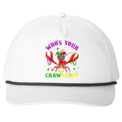 Whos Your Crawdaddy Crawfish Jester Beads Mardi Gras Funny Gift Snapback Five-Panel Rope Hat