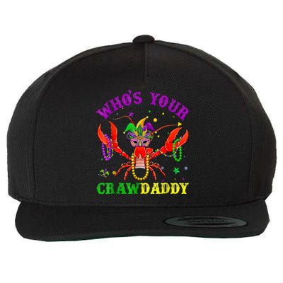 Whos Your Crawdaddy Crawfish Jester Beads Mardi Gras Funny Gift Wool Snapback Cap