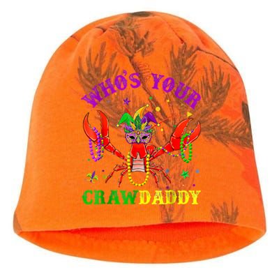 Whos Your Crawdaddy Crawfish Jester Beads Mardi Gras Funny Gift Kati - Camo Knit Beanie