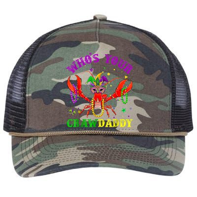 Whos Your Crawdaddy Crawfish Jester Beads Mardi Gras Funny Gift Retro Rope Trucker Hat Cap